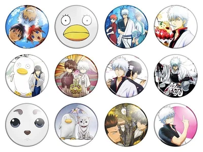 Значки аниме Треос "Gintama" (Гинтама) - набор 12 шт. (Арт. 135403)