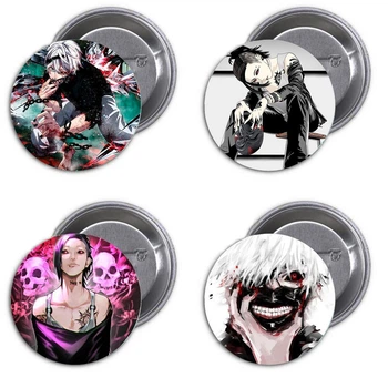Значки аниме Треос Tokyo Ghoul "Токийский гуль" - набор 4 шт. (Арт. 135268)