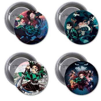 Значки аниме Треос "Клинок, рассекающий демонов" (Kimetsu no Yaiba) - набор 4 шт. (Арт. 135164)