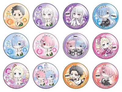 Значки аниме Треос Re:Zero (Жизнь в альтернативном мире с нуля) - набор 12 шт. (Арт. 135502)