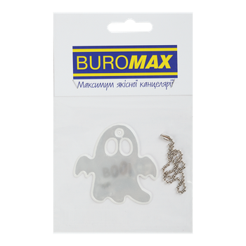 Брелок-підвіска світловідбиваючий BuroMax "Привид" 61х59 мм білий (BM.9704)