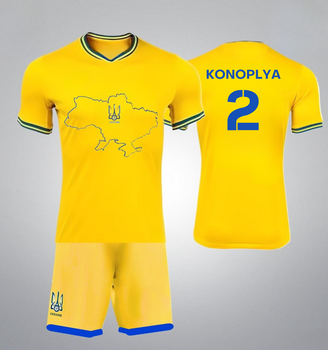 Футбольная форма детская Lion Konoplya (Конопля) 2 сборной Украины 24/25, размер 28 ростом 145-150 см, желтая (TNC-2-1-28)