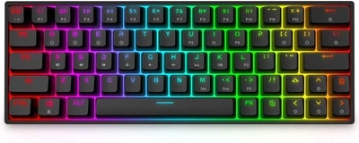 Ігрова клавіатура EPOMAKER SKYLOONG SK64 / Механічна / Gateron Optical Blue / RGB підсвітка / UKR / Black Б/В