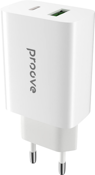 Мережевий зарядний пристрій Proove Rapid 20W (Type-C+USB) White (349150003)