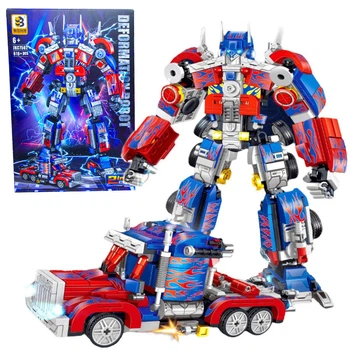 Конструктор Робот трансформер Optimus Prime Оптимус Прайм Vs Машина, набор 2 в 1 (616 деталей) JKC7502
