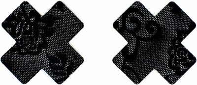 Наклейки на соски та груди мереживні 80мм Х Nipple cover PS-68 Чорні