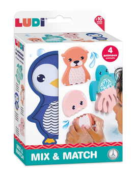 Набір іграшок для ванни Ludi Mix and Match у вигляді тварин з пінопласту (3550833400784)