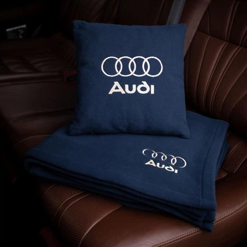Флисовый набор плед с подушкой синий Audi, AUTO COMFORT
