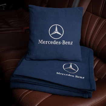 Флисовый набор плед с подушкой синий Mercedes-Benz, AUTO COMFORT