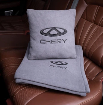 Флисовый набор плед с подушкой серый CHERY, AUTO COMFORT