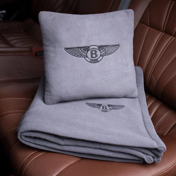 Флисовый набор плед с подушкой серый Bentley, AUTO COMFORT