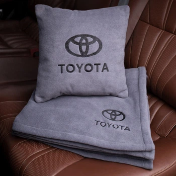 Флисовый набор плед с подушкой серый TOYOTA, AUTO COMFORT