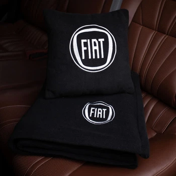 Флисовый набор плед с подушкой черный FIAT, AUTO COMFORT