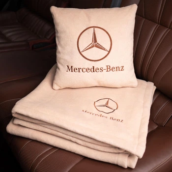 Флісовий набір плед з подушкою бежевий Mercedes-Benz, AUTO COMFORT