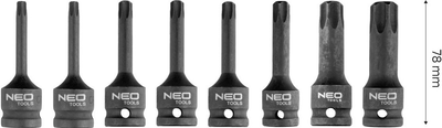 Набір ударних торцевих головок NEO Tools 1/2" 8 шт 10-257 (5907558469653)