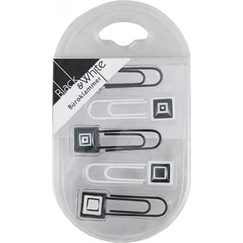 Скріпки кольорові круглі, 32 мм, 5 штук, Black and White, Axent 4111-A
