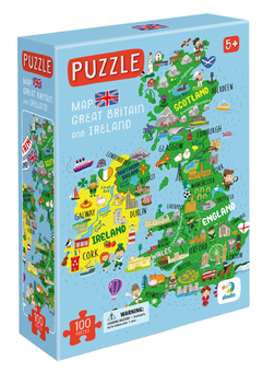 Puzzle Dodo Mapa Wielkiej Brytanii i Irlandii 100 Elementów (4823115900944)