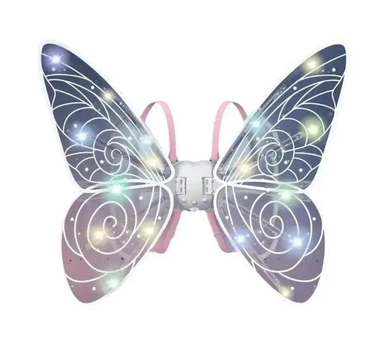 Детские подвижные крылья Феи Wings of faerie 840 TOPA электрические карнавальные крылья на ремешках с подсветкой музыкой и эффектом порхания 65 см