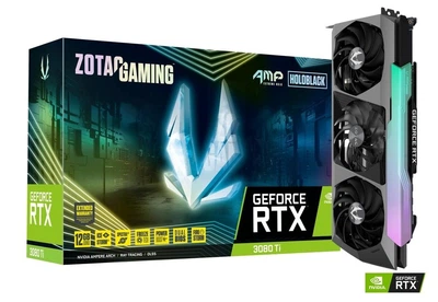 Видеокарта ZOTAC Gaming GeForce RTX 3080 Ti AMP Extreme Holo, 384-bit, HDMI 2.1/DP, 12GB GDDR6X, Ampere, DirectX 12 Ultimate, Tri-Fan Cooling (RTX 3080 Ti AMP Extreme Holo)