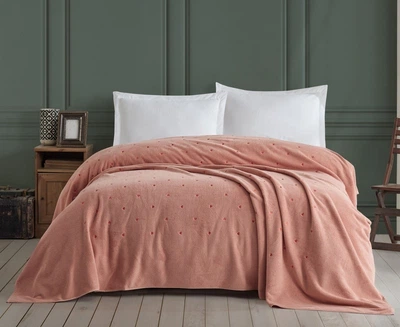 Покрывало-простынь махровое Hobby. Lubow/Love Microcotton пудра-220х240