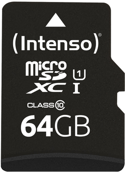 Карта пам'яті Intenso microSDXC UHS-I Performance Class 10 64GB + SD адаптер (3424490)