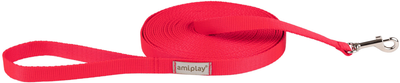 Smycz treningowa Amiplay Samba L 1000 cm Czerwona (5907563302198)