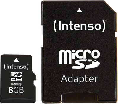 Карта памяти Intenso microSDHC Class 10 8GB + SD адаптер (3413460)