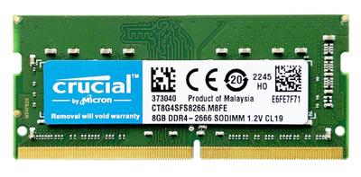 Оперативная память Crucial SODIMM DDR4 8Gb 1Rx8 2666Mhz CT8G4SF8266.M8FE