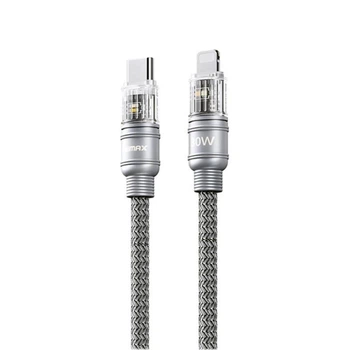 Плетений кабель Remax RC-C129 Boundless Series Type-C to Lightning 30W 1.2m Grey