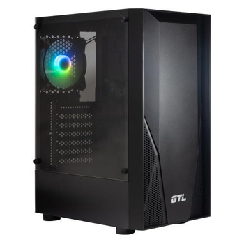Корпус GTL Gaming 1906 "Predator", Black, без БП, Mid Tower, ATX / Micro ATX / Mini ITX, CPU - 150 мм, VGA - 320, 2xUSB 2.0, 1xUSB 3.0, 1x120 мм Fan RGB, 370x190x435 мм, 3.6 кг, 0.45 мм, металл, пластик, закаленное стекло