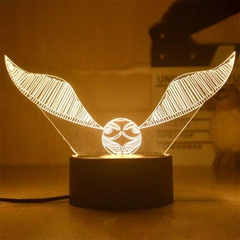 3D нічник Золотий Снитч Гаррі Поттер Golden Snitch Harry Potter 13см Без бренду 61