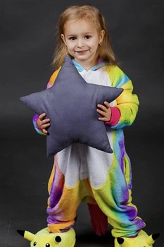 Піжама дитяча кігурумі для дівчинки Kigurumi Єдиноріг райдужний 135-145 см різнокольорова