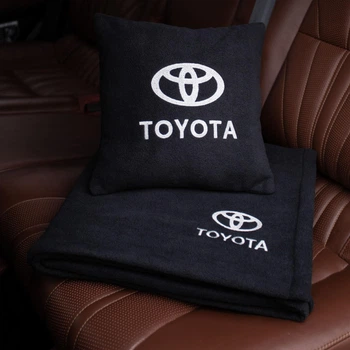 Флисовый набор плед с подушкой черный TOYOTA, AUTO COMFORT