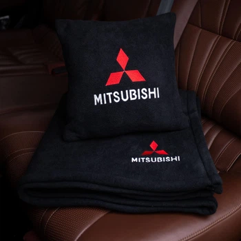 Флисовый набор плед с подушкой черный MITSUBISHI, AUTO COMFORT