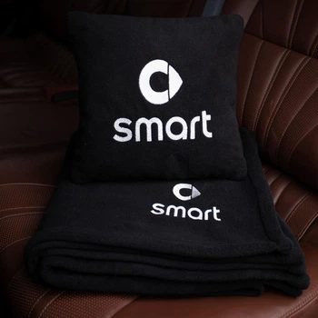 Флисовый набор плед с подушкой черный SMART, AUTO COMFORT