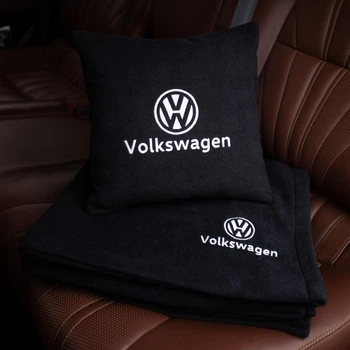 Флисовый набор плед с подушкой черный Volkswagen, AUTO COMFORT