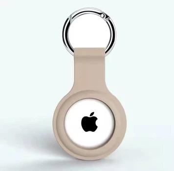 Защитный силиконовый чехол брелок для Apple Airtag на ключи / рюкзак / ошейник, бежевый (93940070)