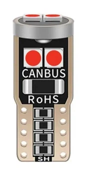 Лампочка автомобільна T10 6-SMD 3030 LED W5W - червоний