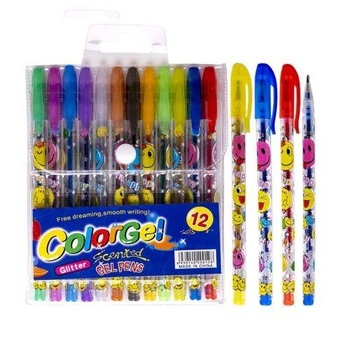 Набор гелевых ручек "Glitter" 12цв с блестками Home WW00206ST