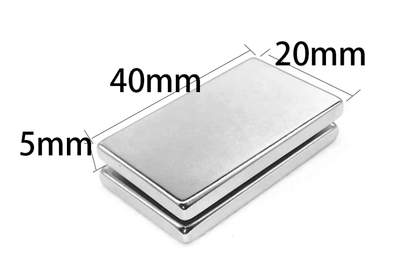 Неодимовий рідкоземельний магніт NdFeB прямокутник 40x20x5mm