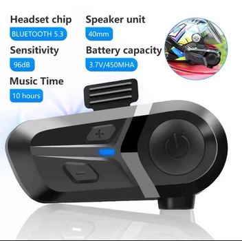 Бездротова мотогарнітура Bluetooth 5.3 для відкритого типу мотоциклетного шолома