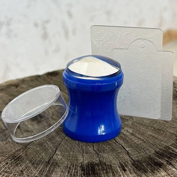 Штамп для стемпинга силиконовый круглый YRE Blue