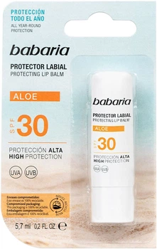 Бальзам для губ Babaria Алоэ Вера Защитный SPF30 5.7 мл (8410412507059)