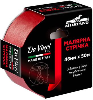 Малярная лента Mustang Da Vinci Red для неровных поверхностей 48 мм х 50 м Красная (ITWP4850R)