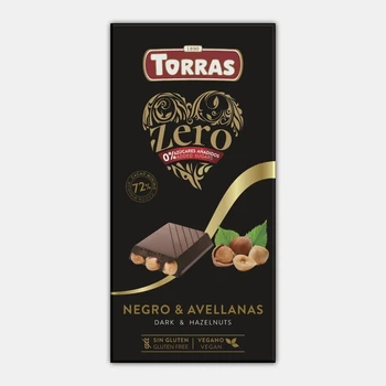 Шоколад черный с фундуком без Сахаров Torras 74 Zero 150г