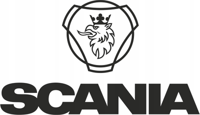 Наклейка на Авто / Грузовики / Фуры / Стекло / Кузов " Scania логотип - Грифон - ТИП3 " черный цвет