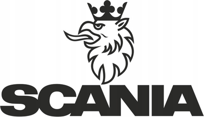 Наклейка на Авто / Грузовики / Фуры / Стекло / Кузов " Scania логотип - Грифон - ТИП4 " черный цвет