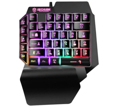 Клавіатура Shipadoo F6 RGB USB під одну руку ігрова 39 клавіш чорна
