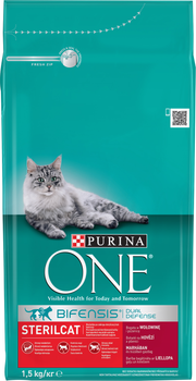 Сухий корм для котів Purina One Sterilcat з яловичиною та пшеницею 1.5 кг (7613035125346)