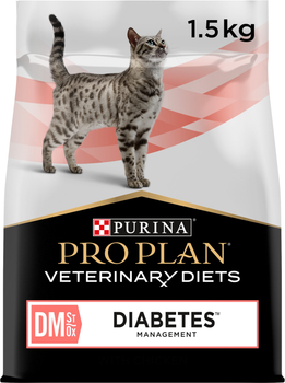 Sucha karma dietetyczna Purina Pro Plan DM ST/OX Diabetes Management dla dorosłych kotów, regulująca wchłanianie glukozy (cukrzyca) 1.5 kg (7613035159822)